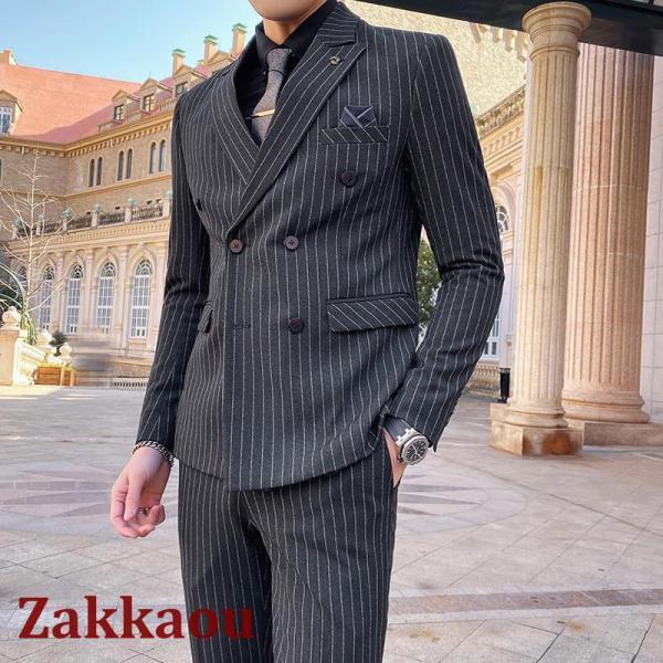 スーツ メンズ スリーピース 2つボタン ビジネススーツ 3ピーススーツ