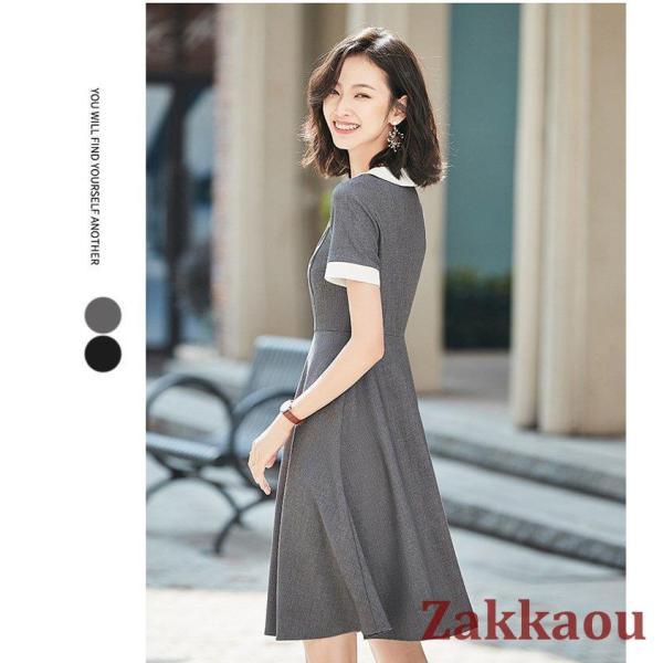 ワンピース レディース フォーマル ドレス 白襟付き おしゃれ 40