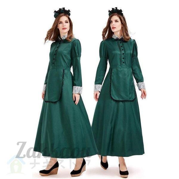 コウモリデザインのカチューシャが付いています。ロング丈コスチュームで、清楚かつ落ち着いた雰囲気のメイドを演出できます。?【露出や透け感が気になる方も安心】長袖?ロングスカート、かつコスチュームの生地はしっかりしています。お肌の露出や透け感が...