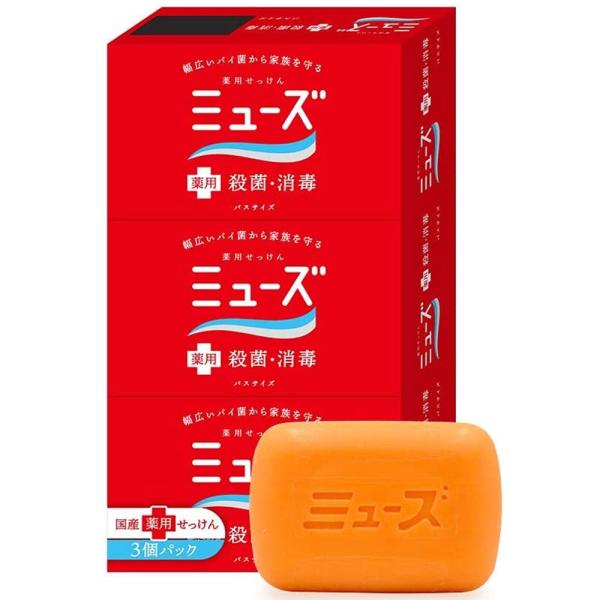 石鹸 石けん ボディソープ 薬用せっけんミューズ バスサイズ 135g×3個パック (K)