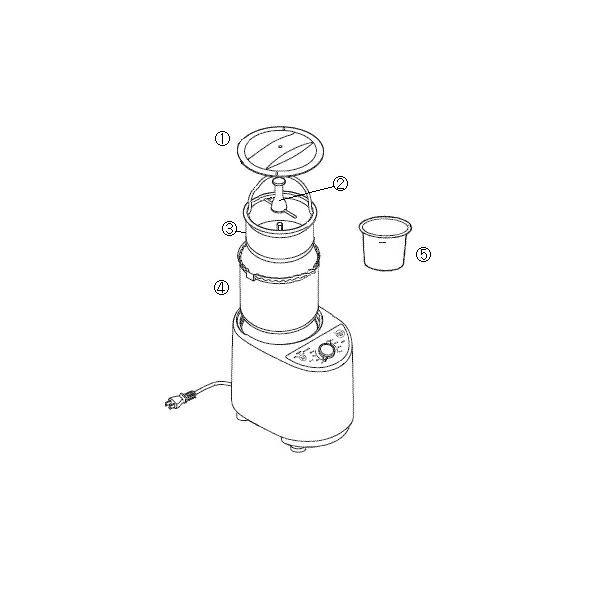 ツインバード工業　MR-E520、MR-E500、MR-D428W コンパクト精米器 アフターパーツ　フタ　図１