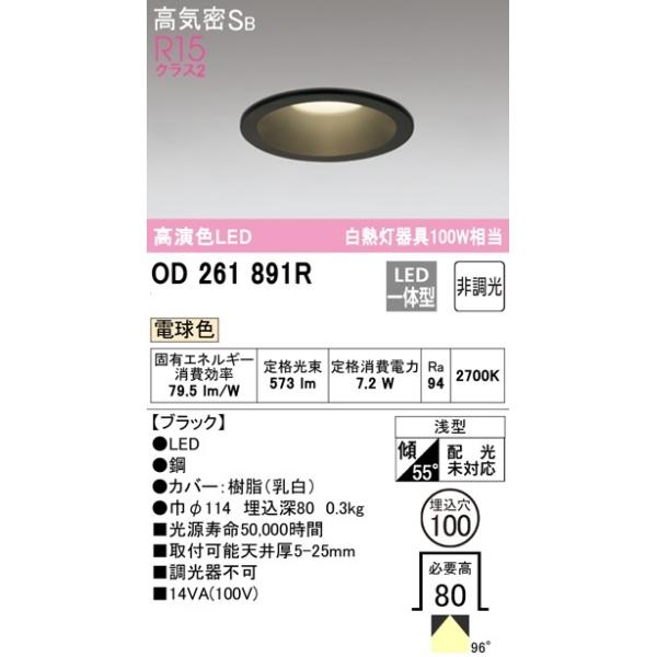 �I�[�f���b�N�@LED�_�E�����C�g  ��������100�@ ���C��SB�`�@���M��100W�����@OD261891R  ���Ԍ���SALE