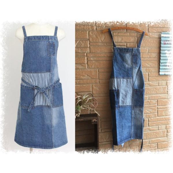 おしゃれ かっこいい エプロン Diy ショップ ユーズド風 父の日 母の日 プレゼント パッチワークデニム クロスエプロン Buyee Buyee Japanese Proxy Service Buy From Japan Bot Online