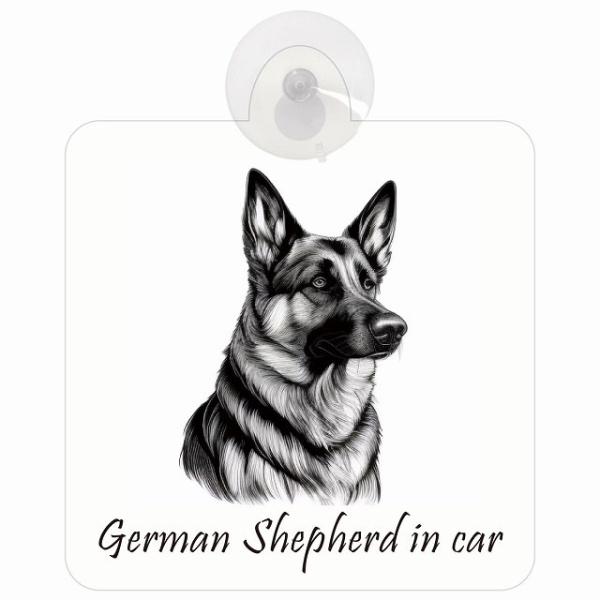 German Shepherd シェパード Bタイプ 車 窓ガラス 吸盤タイプ 犬