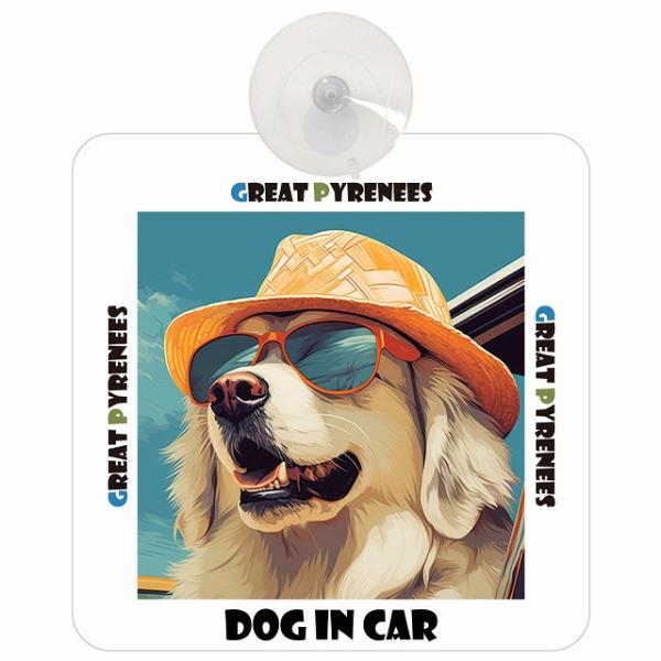 Great Pyrenees グレートピレニーズ DOG IN CAR 吸盤 犬用 車
