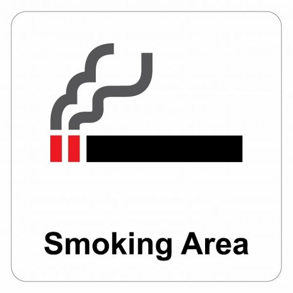 ピクトサイン ステッカー シール Smoking Area ステッカー シール 9x9cm 施設 案内 注意 塩ビ製サイズ：9x9cm材質：塩ビ※取付時、取付箇所をきれいに拭いてください。※きれいに貼り付ける方法は貼りつけ箇所に中性洗剤を入...