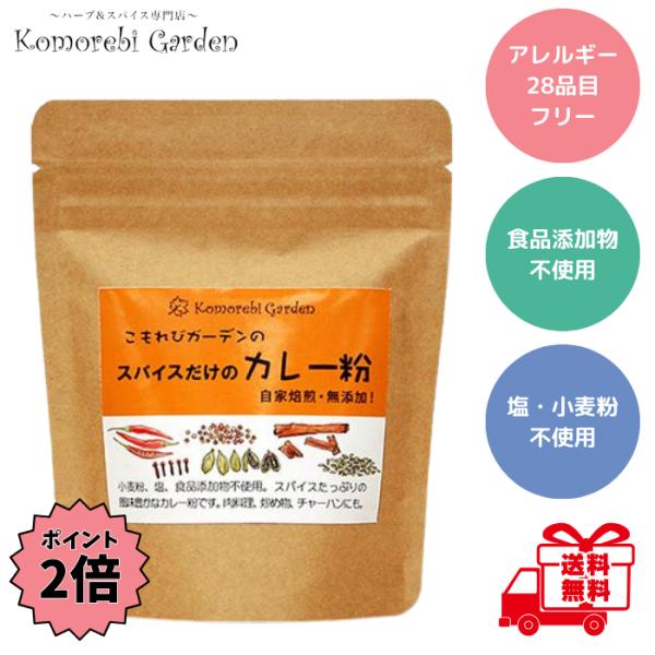 こもれびガーデン スパイスだけのカレー粉 90g 無添加 カレーパウダー アレルギー28品目フリー こども 幼児 スパイス