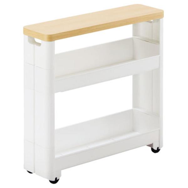 わずかなすき間を小物収納庫に！薄型で場所を取らないのでトイレ収納に最適なスマートワゴン。トイレットペーパーの収納やトイレ掃除用品の収納にぴったり。まっすぐ動くコロ付なので、引出しの間隔で出し入れできます。側板が目隠しになり、たっぷり収納して...