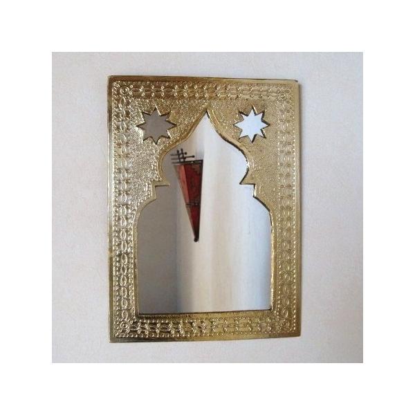 アラビアン モロッコ 壁掛けミラー モロッコ製壁掛けミラー【ゴールド・シルバー】 鏡 モスク型