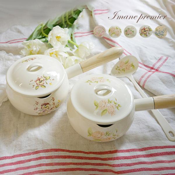 イマン　アンナ　片手鍋　スプーン　ホーロー製　レア　レトロ イマン アンナ 片手鍋 スプーン ホーロー製 レトロ