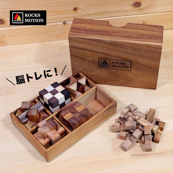ロックスモーション ウッドパズル 6個セット(立体パズル 木製 大人