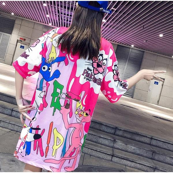 大きいサイズ ピンクパンサー キャラプリント Tシャツワンピース 半袖 五分袖 ピンク M Xl Buyee Buyee 日本の通販商品 オークションの代理入札 代理購入