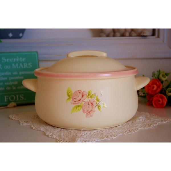 イマン imane ダイアナローズ キャセロール 土鍋 大 未使用 zakka-olive_11759