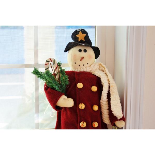 クリスマス雑貨 スノーマン スノージェントルマン 紳士 レッド 赤