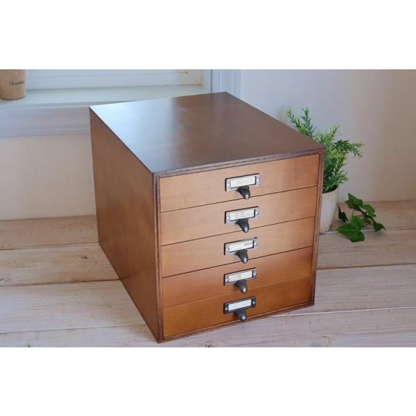 書類ケース レトロ 5段 木製 アンティーク 書類収納 キャビネット