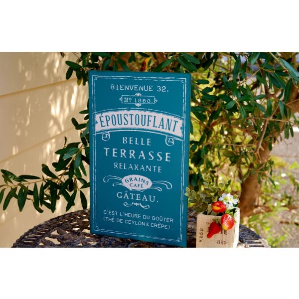 ガーデニング雑貨 ブリキサイン 友膳 イブストフロンプレート LBL ブルー ブリキ看板 サインプレート ガーデン雑貨 サイン アイアン