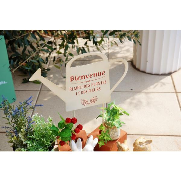 ガーデニング雑貨 ガーデンピック ガーデンスティックジョーロ ジョウロ ブリキ サイン 看板 庭飾り ガーデン雑貨 ガーデニングピック