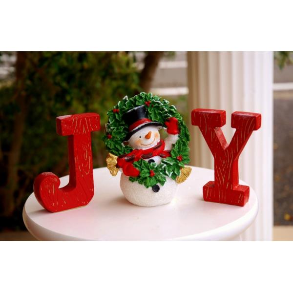 ガーデニング 雑貨 クリスマス スノーマン JOY ジョイスノーマンサイン 3個セット 北欧 置物 ガーデン カントリー雑貨 雪男