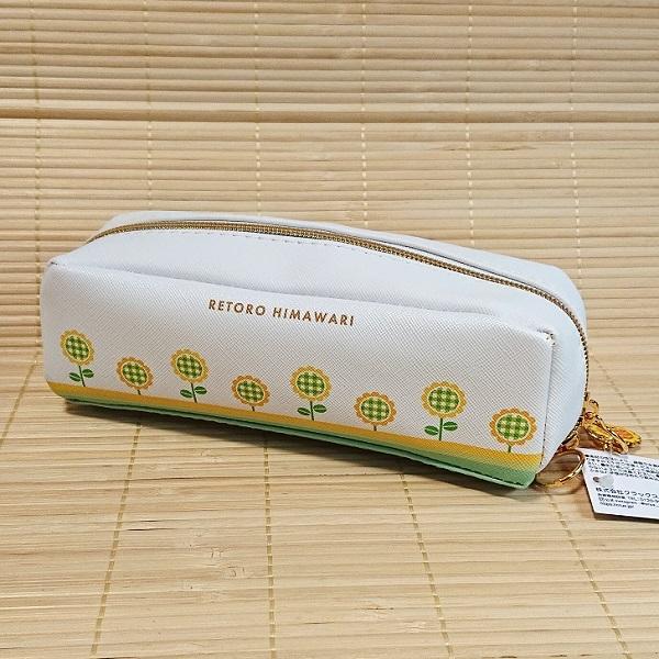 スリムタイプ ペンケース（レトロひまわり）108386/筆箱 後ろ面に