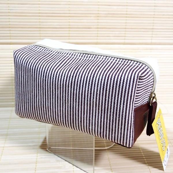 SNOOPY（スヌーピー） BOXペンポーチ（ストライプブラウン）20038 内