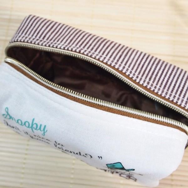 SNOOPY（スヌーピー） BOXペンポーチ（ストライプブラウン）20038 内