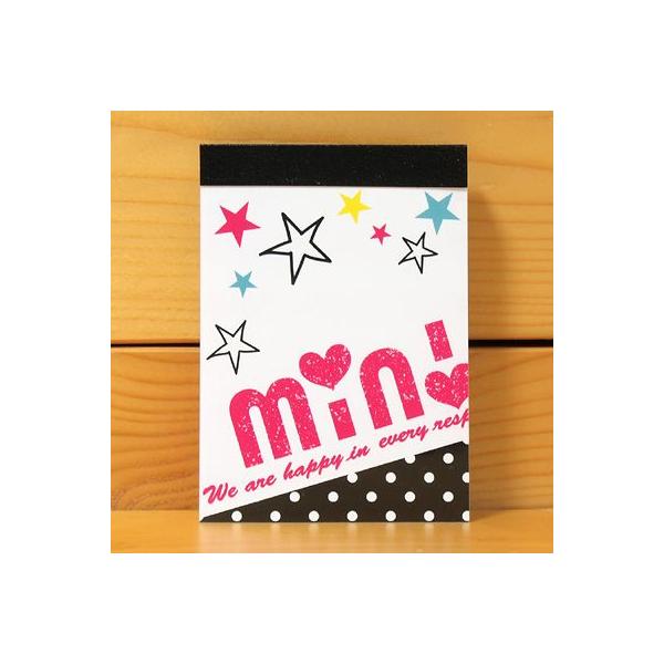 min!のミニメモです。ホシ柄がとってもキュート♪サイズ：H88×W63mm 位中紙：2柄×50枚（計100枚）＜発送方法について＞ネコポス便・ゆうパケット便での発送もOKです。