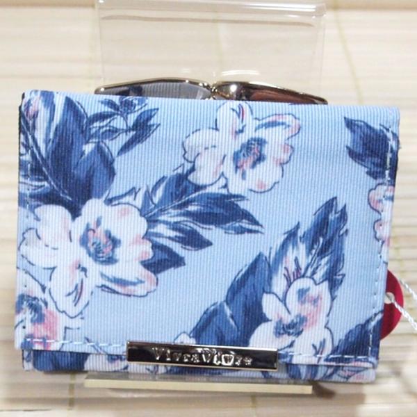プレートミニショルダー花柄新品未使用 花柄 可愛い ミニ財布 ビブラ・ビブレ（ボタニカル／ブルー）29234