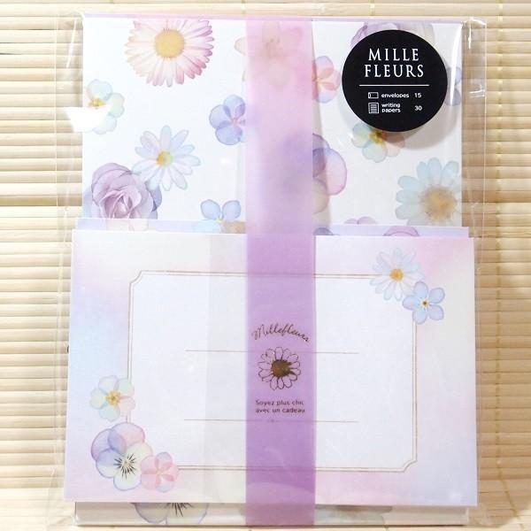 上品な押し花風デザインのお手紙セット ミルフール レターセット パステル 封筒2種類 フラワーレター 雑貨のぱんぷきん 通販 Yahoo ショッピング