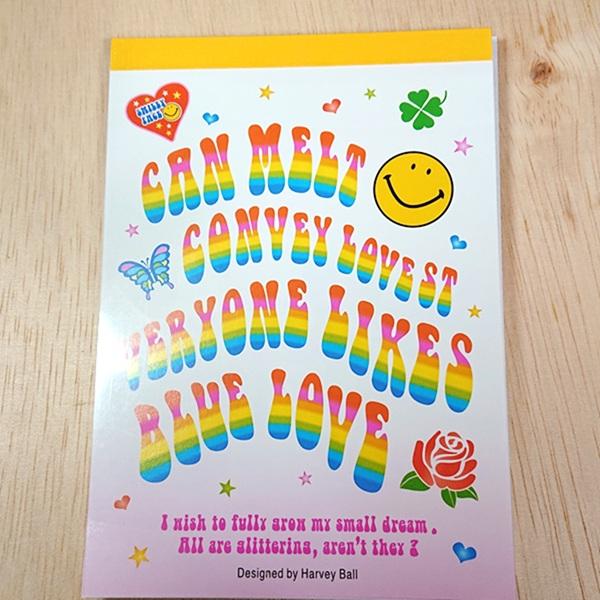 スマイリー A6サイズ メモ帳 4柄入り（クローバー バラ