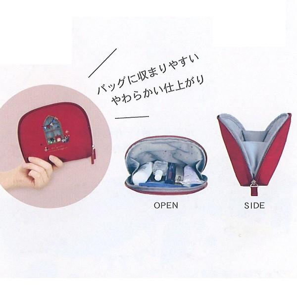 ラウンドファスナー ソフトポーチ（赤ずきん）49083スリム メッシュ小