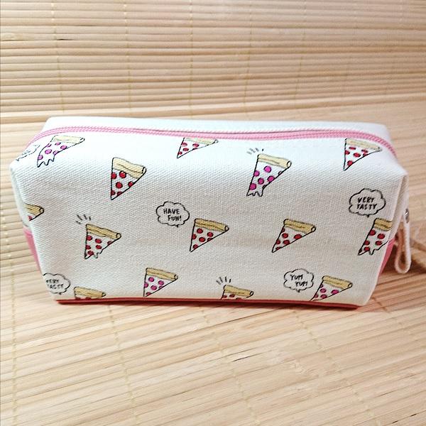 ペンケース 帆布 アイボリー BOXペンポーチ（YUM PIZZA）54065/筆箱