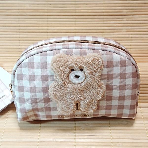 モコモカ ラウンド型ポーチ（ミルクティー）69651/ふわふわ 可愛いくま