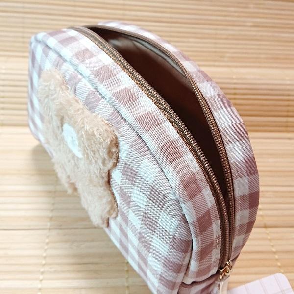 モコモカ ラウンド型ポーチ（ミルクティー）69651/ふわふわ 可愛いくま