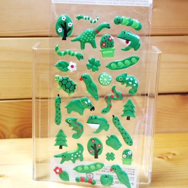 ちょいぷっくり カラー シール 4点セット（白 赤 黄 緑）70726s/うさぎ