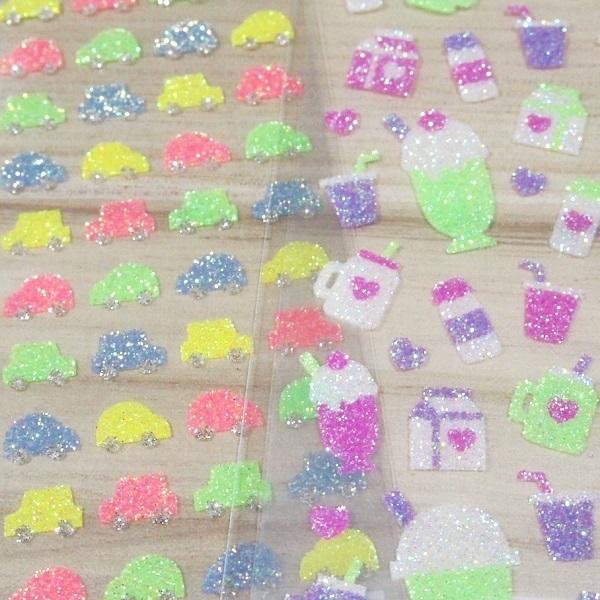 キラキラ グリッターシール 2点セット s くるま 飲み物 パフェ 牛乳 可愛いシール s 雑貨のぱんぷきん 通販 Yahoo ショッピング