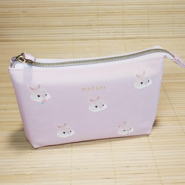 ダブルフラット ポーチ（うさぎ）79165/3か所に収納 あにまる マットな