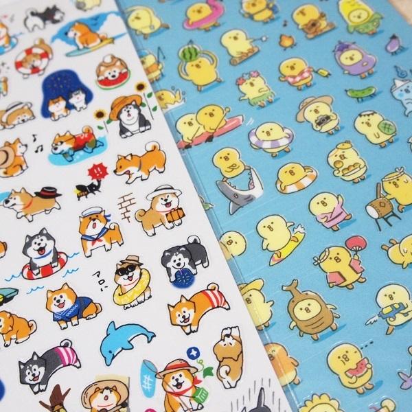 癒しキャラ ごろごろにゃんすけ ぴよこ豆 プチ夏のシール 4枚セット s 夏シリーズ スイカ 海 s 雑貨のぱんぷきん 通販 Yahoo ショッピング