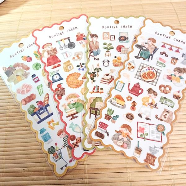 お部屋のイメージ シール ルーチンチャーム ステッカー 4点セット