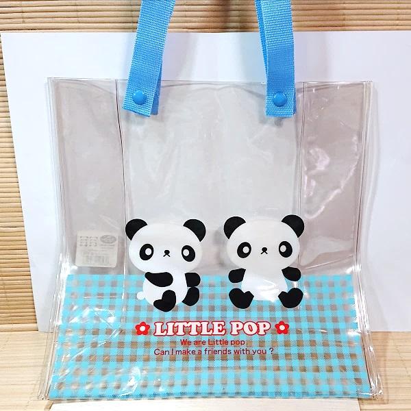 プールバッグ（ぱんだ_チェック）透明 ビニールバッグ 87052/可愛い