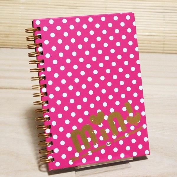 ドット柄 A6 Wリングノート min!（ミン）89700/中柄あり 罫線あり