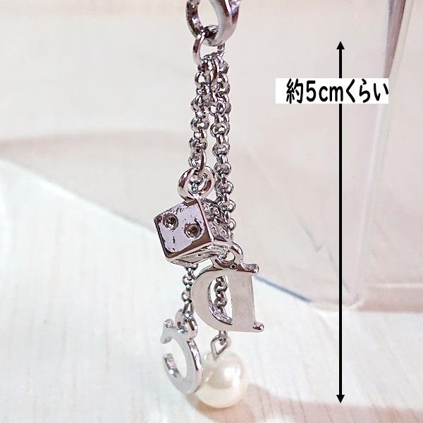 チャームストラップ 携帯ストラップ ミニサイコロ C D パールビーズ