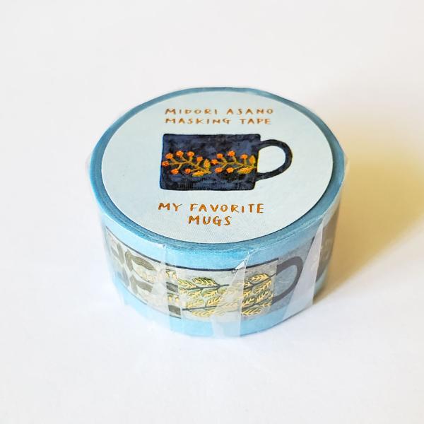 テープ幅:20mm×5m　　1巻　　箔押しイラストレーター・浅野みどりさんの文具