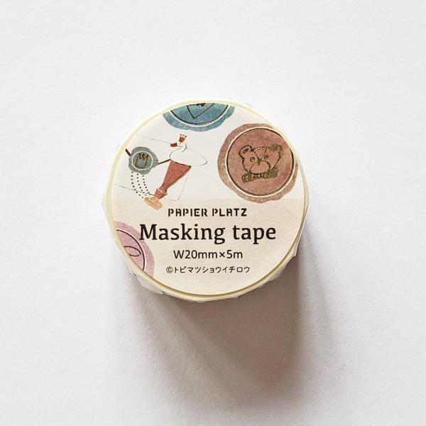 イラストレーターのトビマツショウイチロウさんデザインテープ幅:20mm×5m　　1巻　　金箔入り