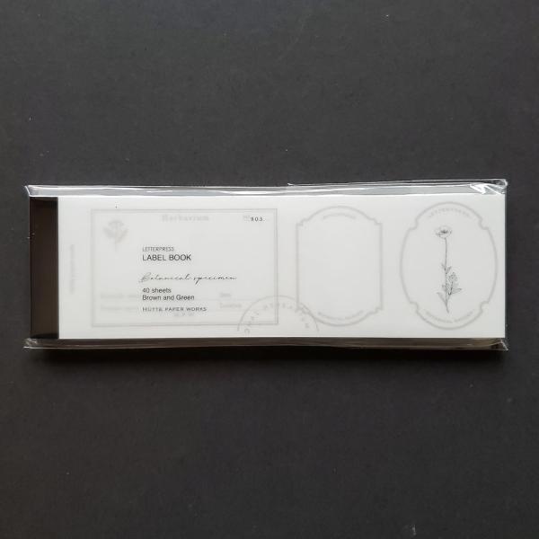 Hutte paper works 活版印刷のラベルブックメモ 植物標本ラベル : 文具