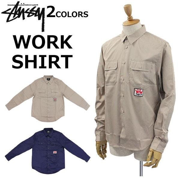 STUSSY ステューシー ワークシャツ 背面ビックロゴ バックプリント　胸刺繍 STUSSY（ステューシー） 並行輸入品 WORK SHIRT ワークシャツ 長袖