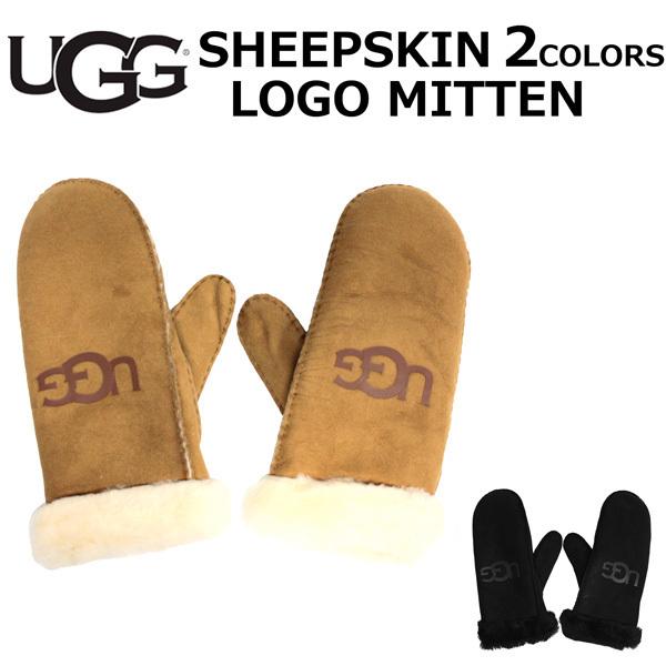 UGG（アグ） 並行輸入品 SHEEPSKIN LOGO MITTEN シープスキン ロゴ