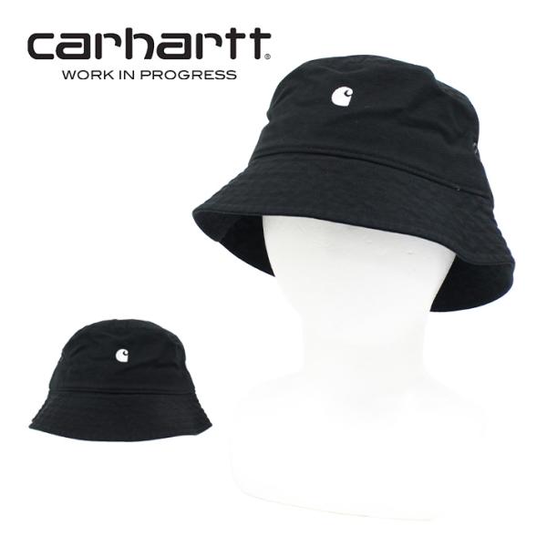 Carhartt ニットバケットハットブラック/ホワイト S/M Carhartt WIP 並行輸入品 カーハート MADISON LOGO BUCKET HAT
