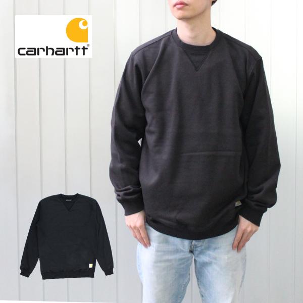 Carhartt カーハートMIDWEIGHT CREWNECK SWEATSHIRT クルーネック スウェットシャツ 長袖 スエット トレーナー 裏起毛 メンズ K124 ブラック 黒 プレゼント ギフト 通勤 通学タイプスウェットサイズ...