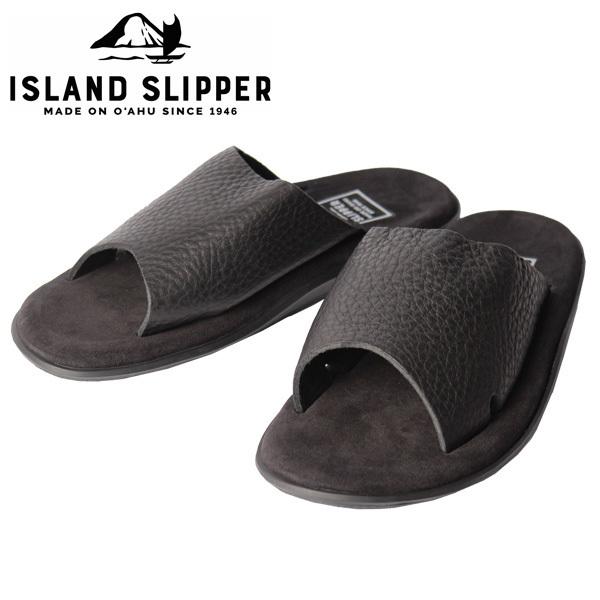 ISLAND SLIPPER アイランドスリッパ サンダル スリッパ シューズ メンズ ブラック レザー スエード PTソール PBS705BH  送料無料