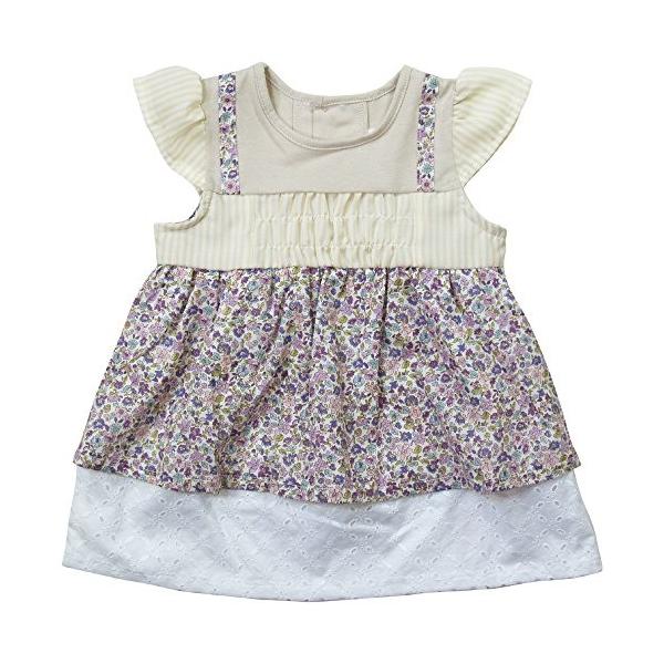 初夏盛夏対応 日本製 Pample Mousse パンプルムース 60ローンレースプリントとストライプの切り替えワンピース 90cm Sagaretxe Net